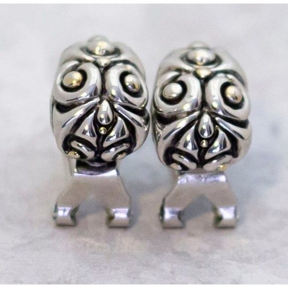 Vintage Silver Tone Earrings, Edwardian Earrings, Intricate Stud Earrings - CF1 - Picture 2 of 3